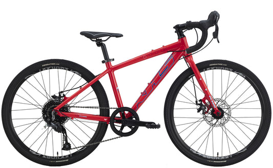 Red 24" KHS grit gravel or road bike for kids.