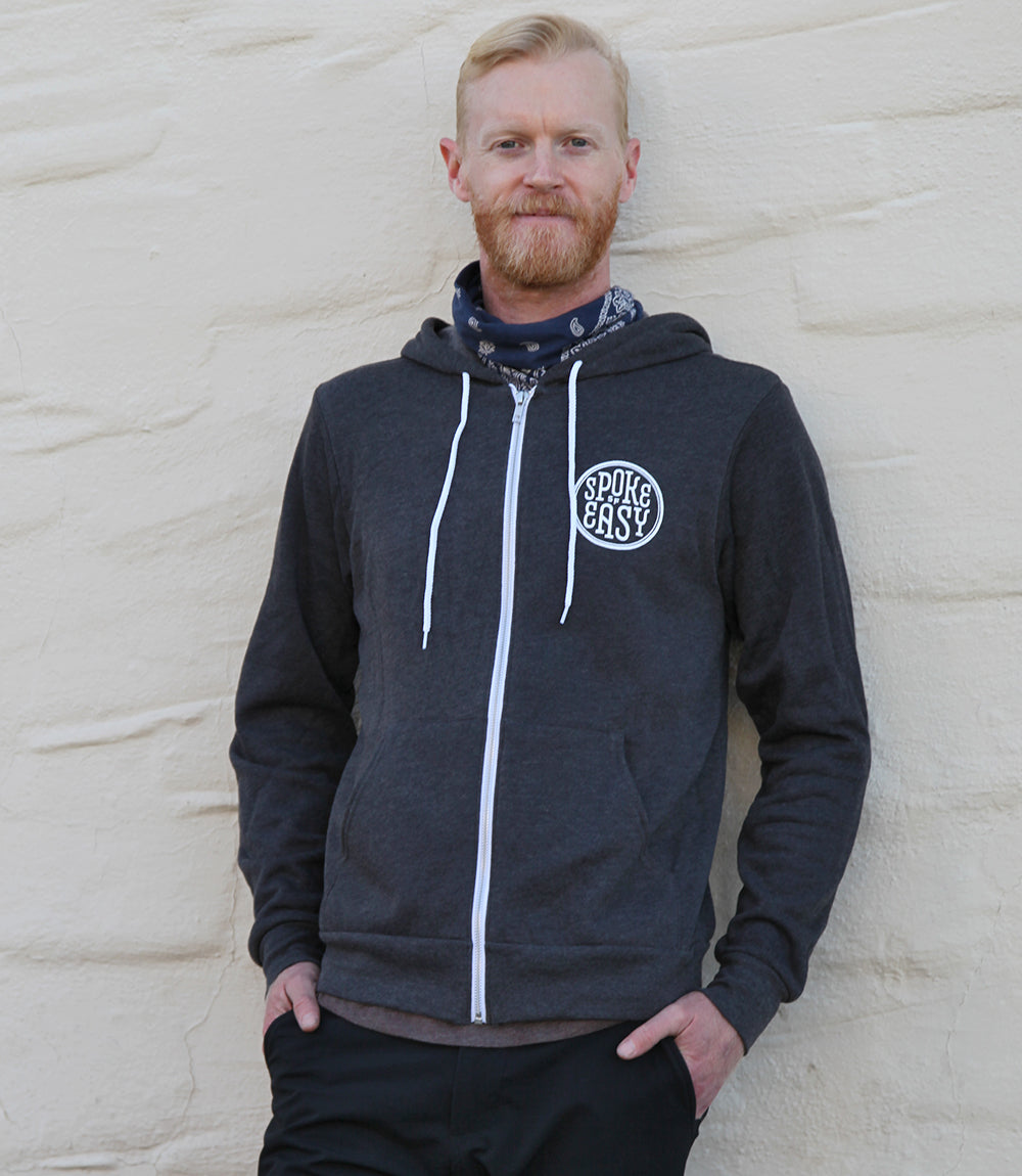 Spoke Easy Badge Hoodie Black & White Unisex