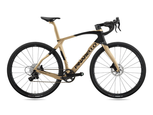 Champagne and black pinarello Grevil F with EKAR group.