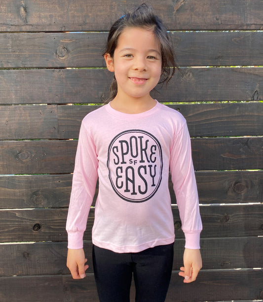 Kid's Spoke Easy long sleeve T Pink