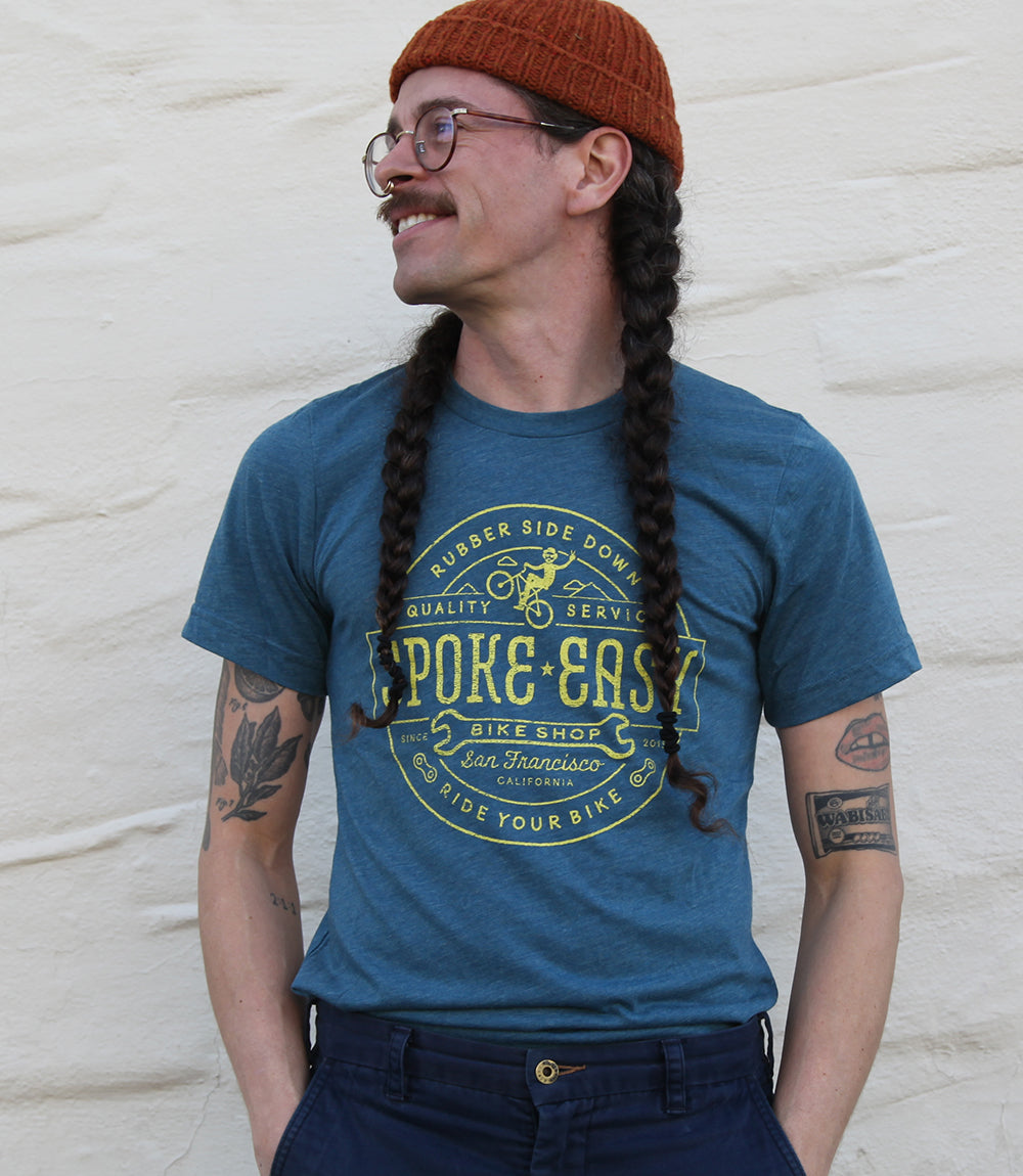Spoke Easy Badge T Blue / Yellow Unisex