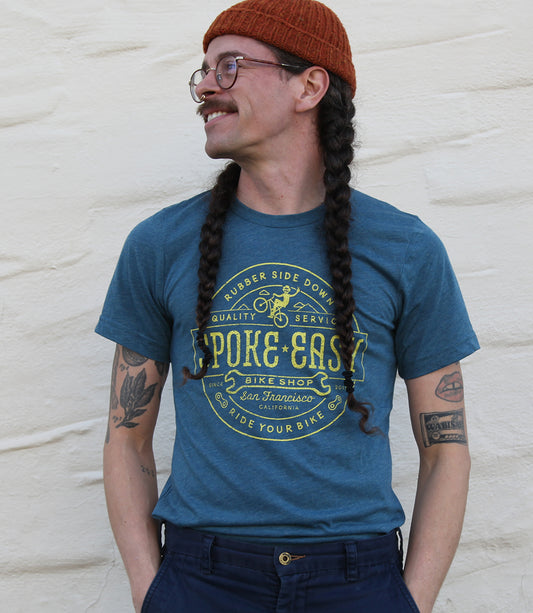 Spoke Easy Badge T Blue / Yellow Unisex