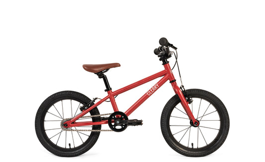 16" Cleary children single speed bike in the color red.