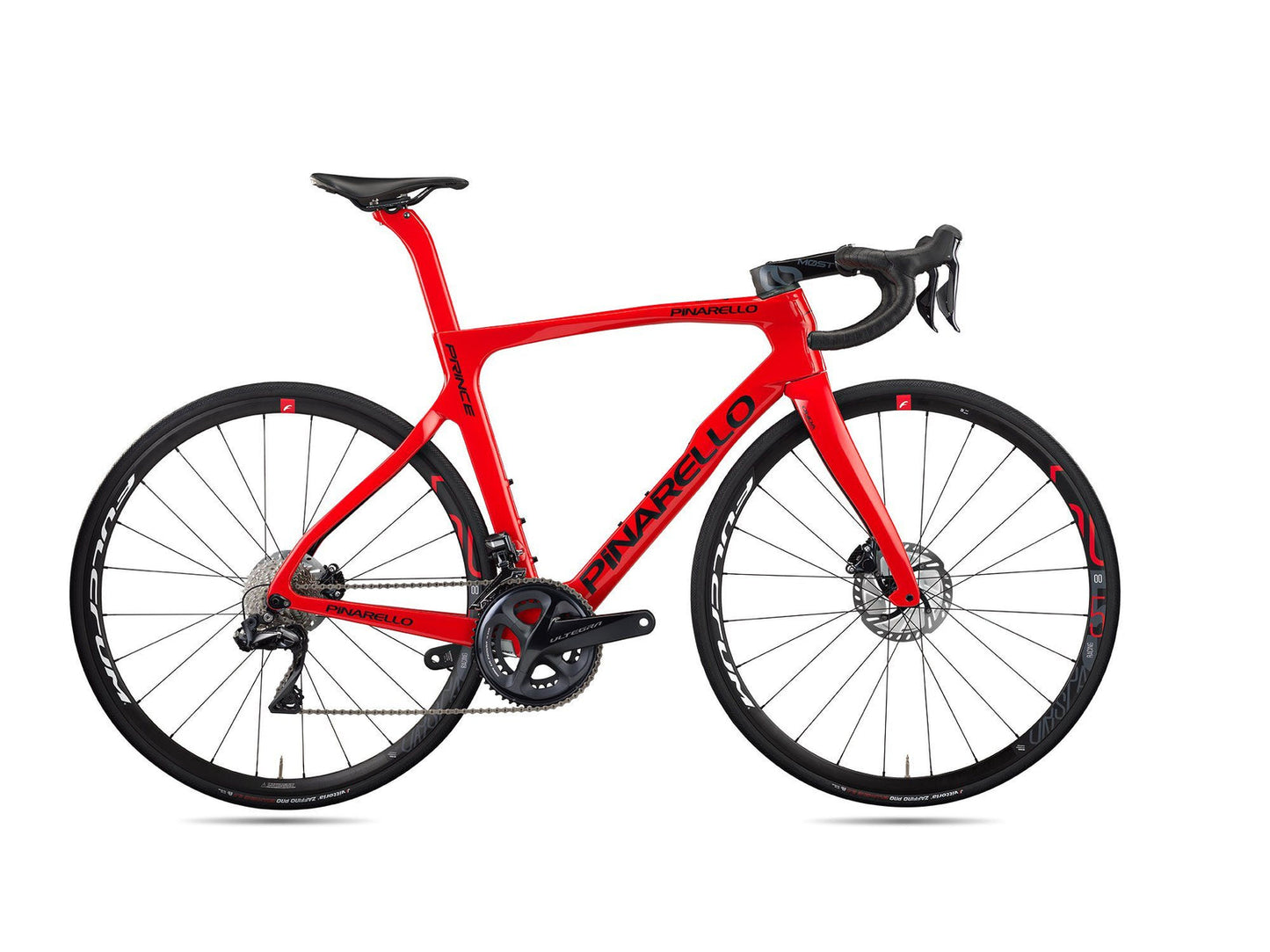 700c Red Pinarello Prince bike with ultregra di2 group.